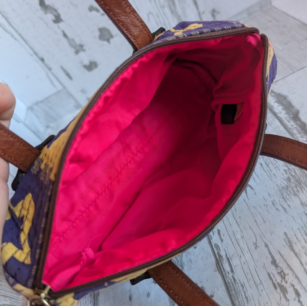 Patchwork Handbag With Brown Handles - image 2